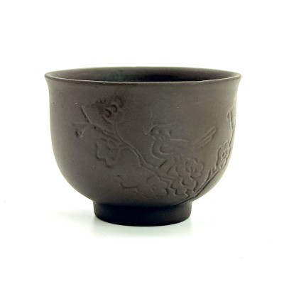 Піала глиняна 100 мл 'Квітуча сакура' (темна)