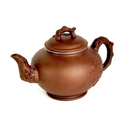 Чайник глиняний 'Мальва', світлий, 700 мл