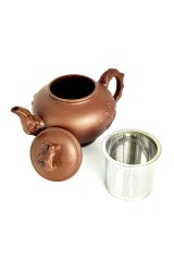 Чайник глиняний Мальва, світлий, 700 мл