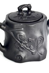 Чайник глиняний Пеньок, темний, 550 мл
