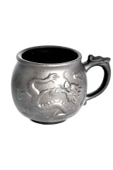 Набір з 2-х кружок 'Лун-дракон', темний, 200 мл — ісинська глина ручної роботи.
