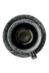 Набір 6 чашок з блюдцями 'Чорний сніг', 300 мл