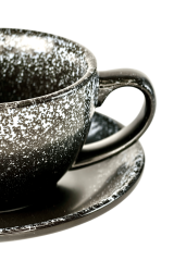 Набір 6 чашок з блюдцями 'Чорний сніг', 300 мл