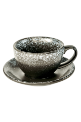 Набір 6 чашок з блюдцями 'Чорний сніг', 300 мл