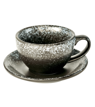 Набір 6 чашок з блюдцями 'Чорний сніг', 300 мл