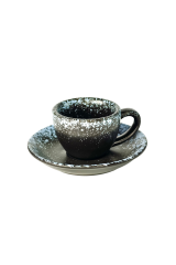 Набір 6 чашок з блюдцями 'Чорний сніг', 75 мл