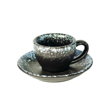 Набір 6 чашок з блюдцями 'Чорний сніг', 75 мл