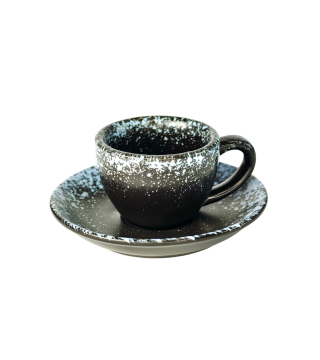 Набір 6 чашок з блюдцями 'Чорний сніг', 75 мл