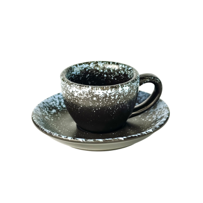 Набір 6 чашок з блюдцями 'Чорний сніг', 75 мл