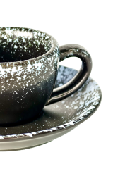 Набір 6 чашок з блюдцями 'Чорний сніг', 75 мл