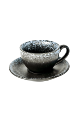 Набір 6 чашок з блюдцями 'Чорний сніг', 200 мл