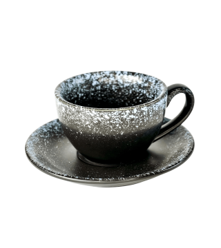 Набір 6 чашок з блюдцями 'Чорний сніг', 200 мл