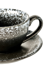Набір 6 чашок з блюдцями 'Чорний сніг', 200 мл