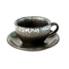 Набір 6 чашок з блюдцями 'Чорний сніг', 250 мл
